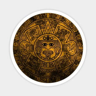 Aztec Calendar. Mayan Sun Stone Magnet